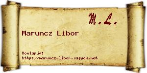 Maruncz Libor névjegykártya